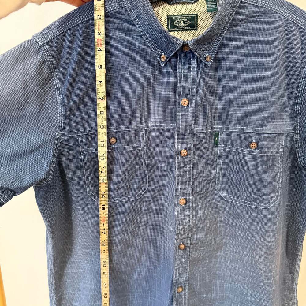 G.H. Bass & Co. Men's Short Sleeve Dark Blue Woven Shirt - Picture 5 of 8